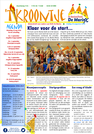 2016-08-26 Nieuwsbrief &#39;t Kroontje