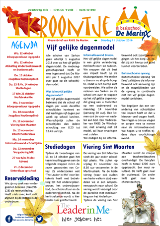 2016-10-11 Nieuwsbrief &#39;t Kroontje