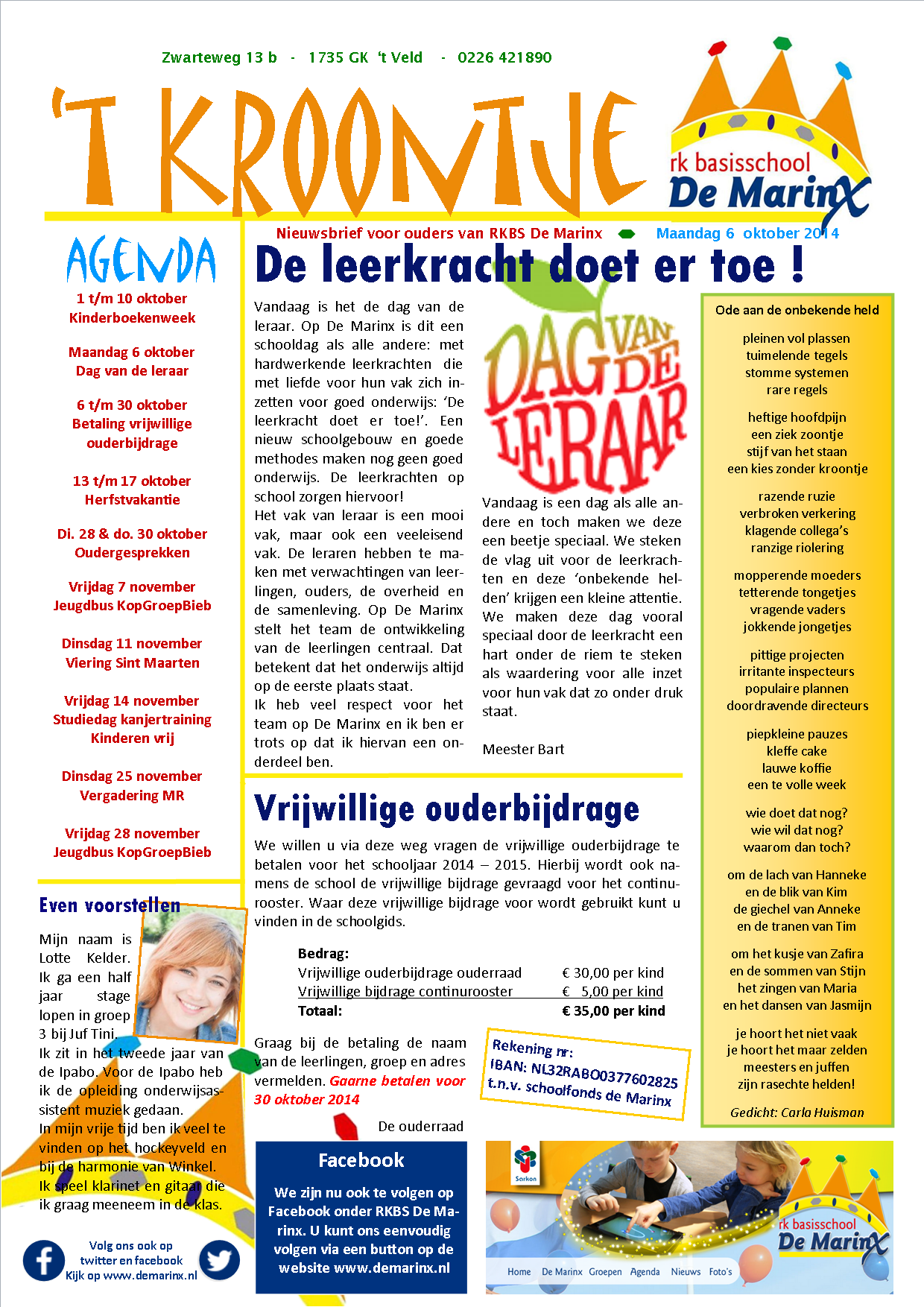 Nieuwsbrief ’t Kroontje 06 oktober 2014