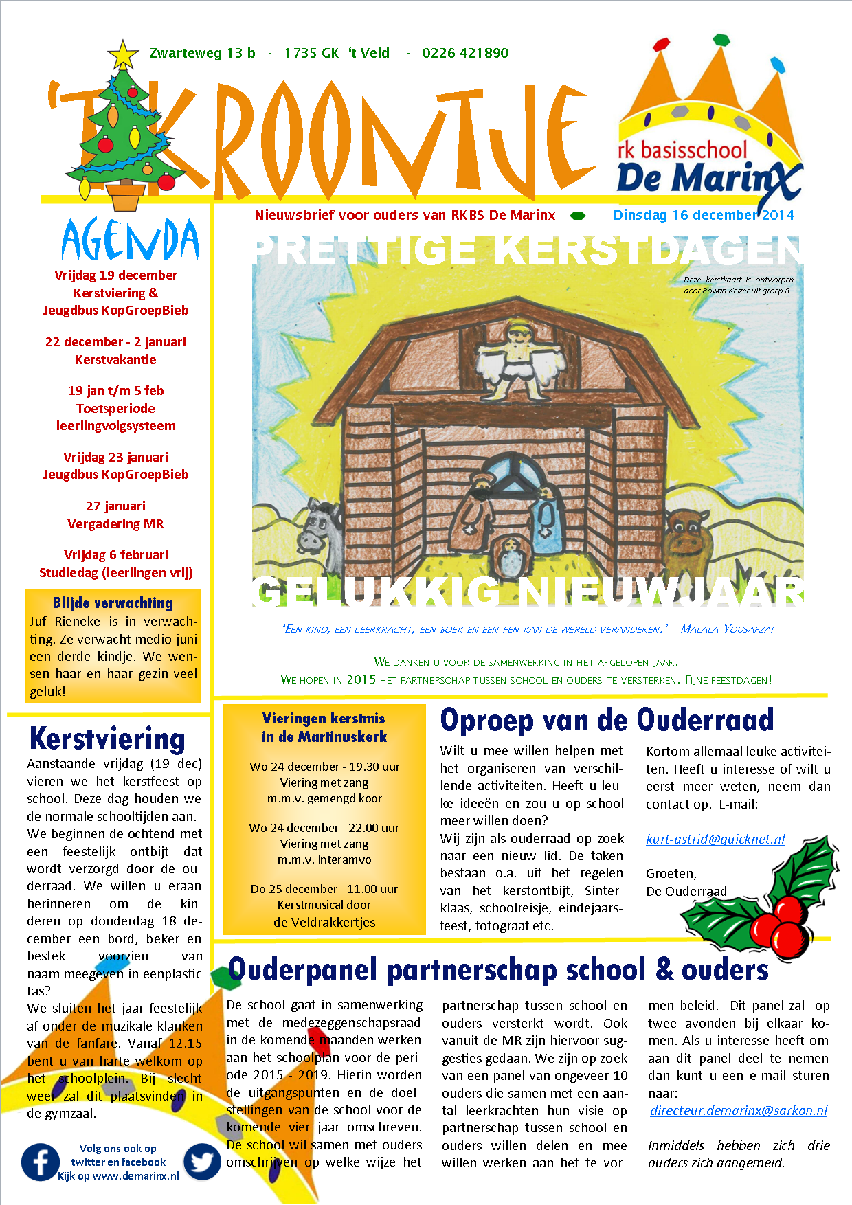 Nieuwsbrief ’t Kroontje 16 december 2014