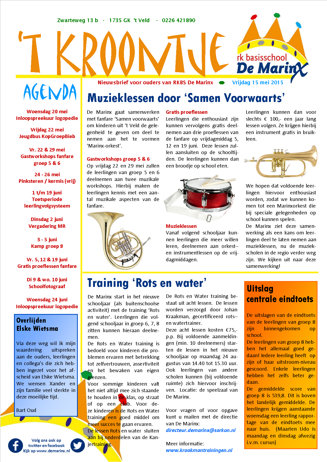 Nieuwsbrief 't Kroontje 15 mei 2015