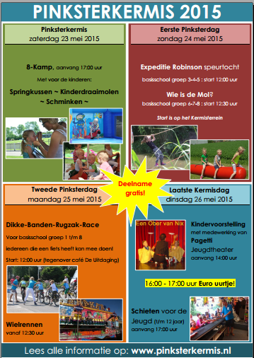 Activiteitenaanbod voor kinderen tijdens de Pinksterkermis