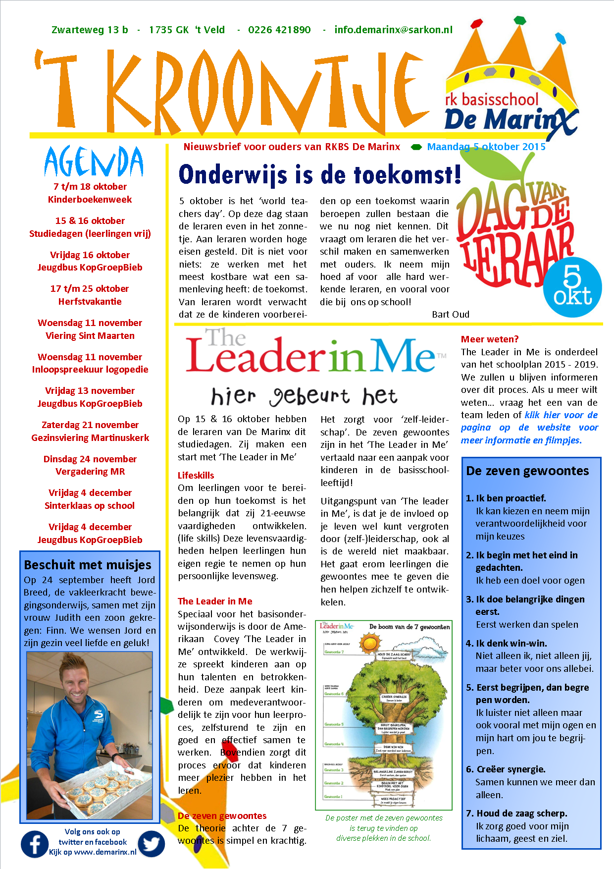 Nieuwsbrief 't Kroontje 5 oktober 2015