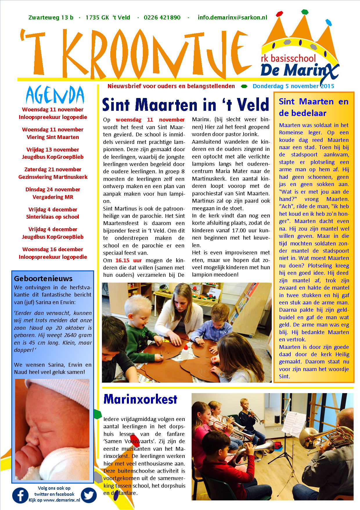 Nieuwsbrief 't Kroontje 5 november 2015