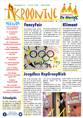 2016-09-16 Nieuwsbrief 't Kroontje