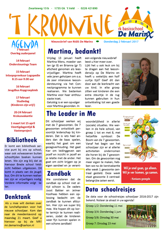 2017-02-02 Nieuwsbrief &#39;t Kroontje
