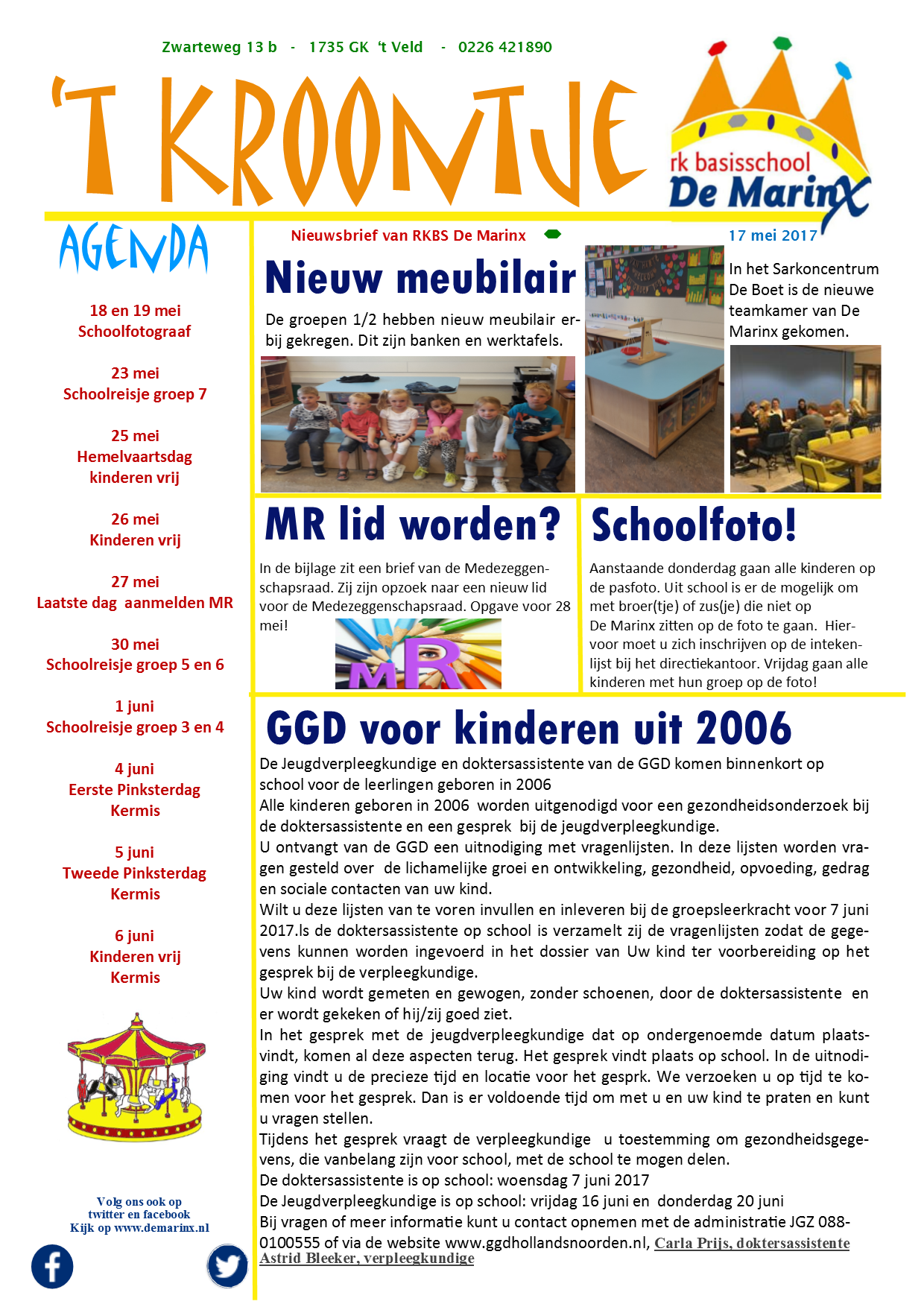 Nieuwsbrief 't Kroontje 17 mei 2017