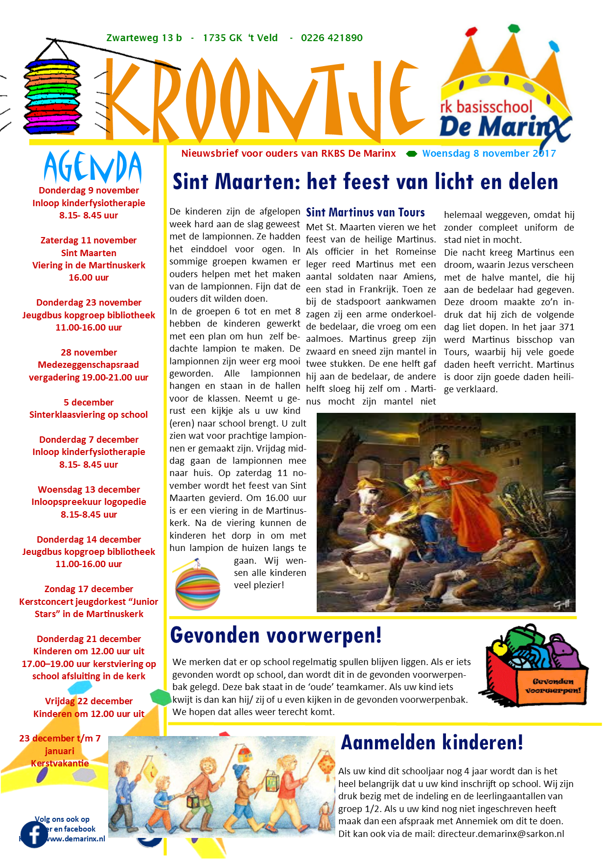 Nieuwsbrief 't Kroontje 8 november 2017