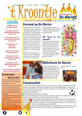 2018-01-25 Nieuwsbrief &#39;t Kroontje.