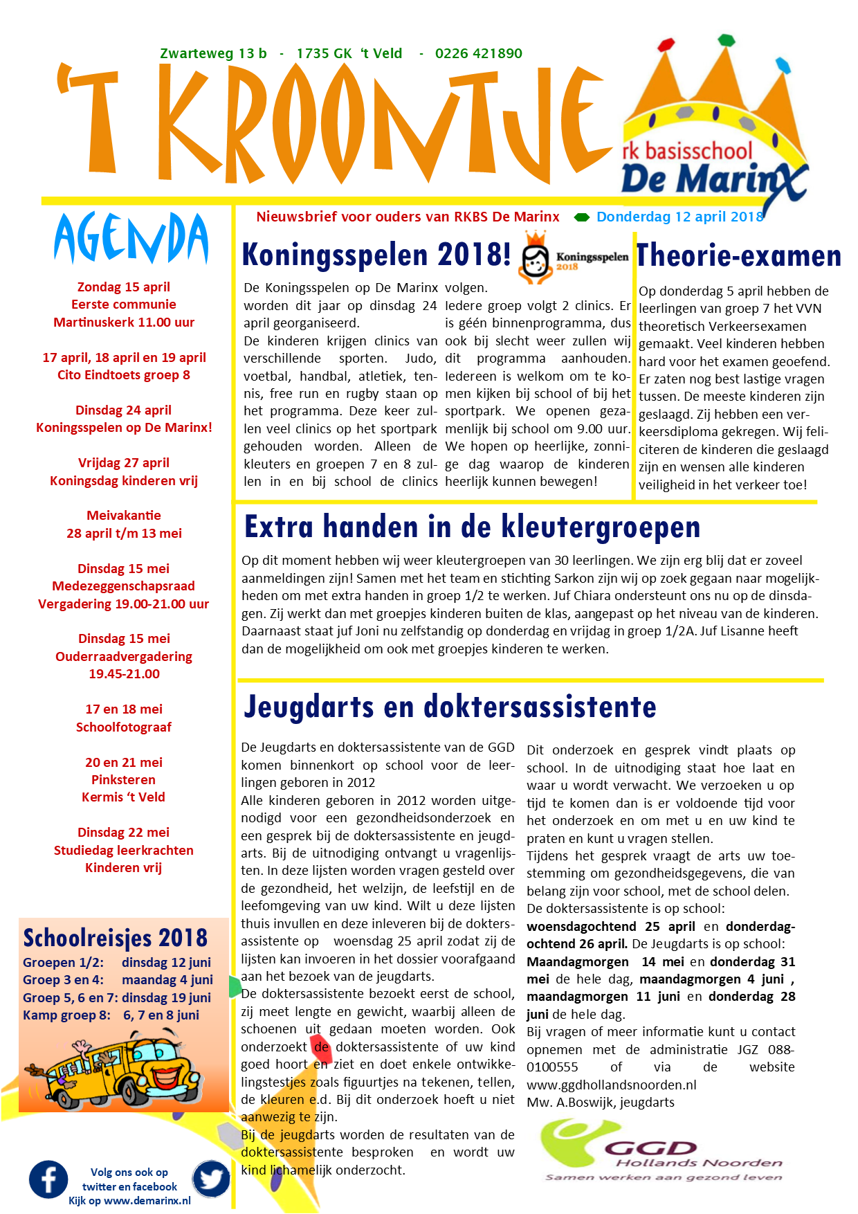 Nieuwsbrief 't Kroontje 12 apri 2018