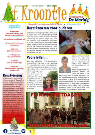 2018-12-21 Nieuwsbrief &#39;t Kroontje