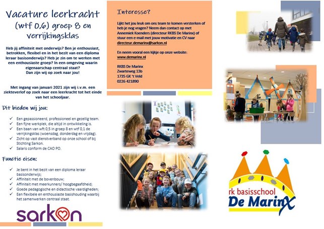 Vacature RKBS De Marinx