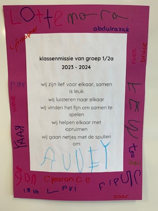 Klassenmissie groep 1-2A